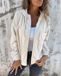 NARELIA | Chaqueta de pana con capucha y cremallera