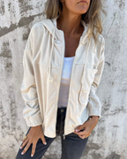 NARELIA | Chaqueta de pana con capucha y cremallera