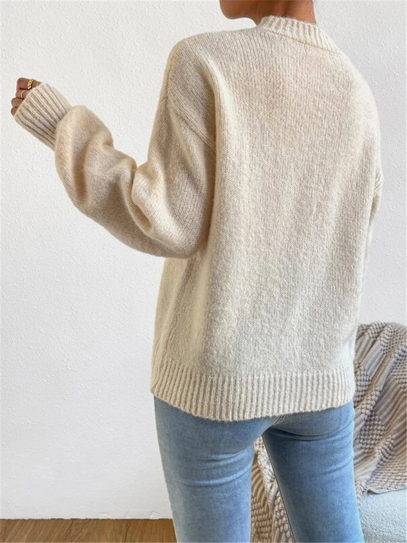 LUZ | Jersey de punto suave con cuello redondo