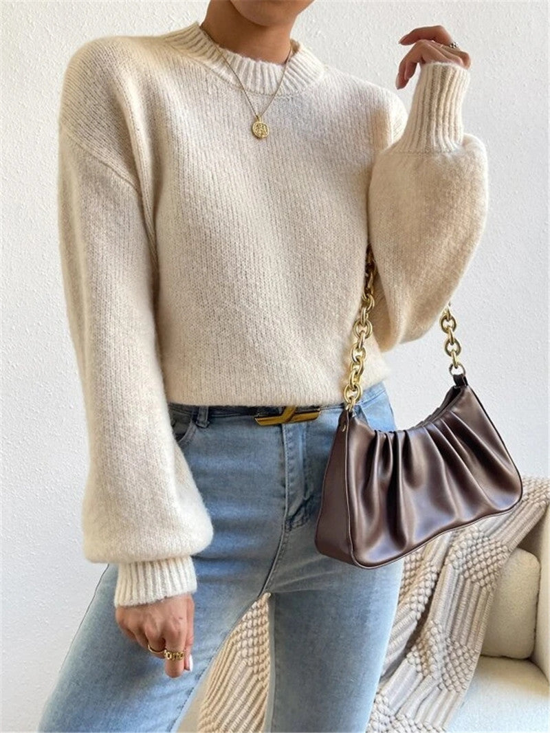 LUZ | Jersey de punto suave con cuello redondo