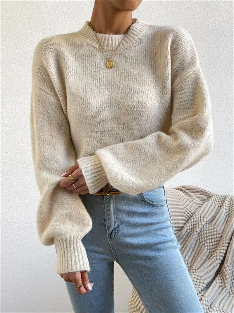 LUZ | Jersey de punto suave con cuello redondo