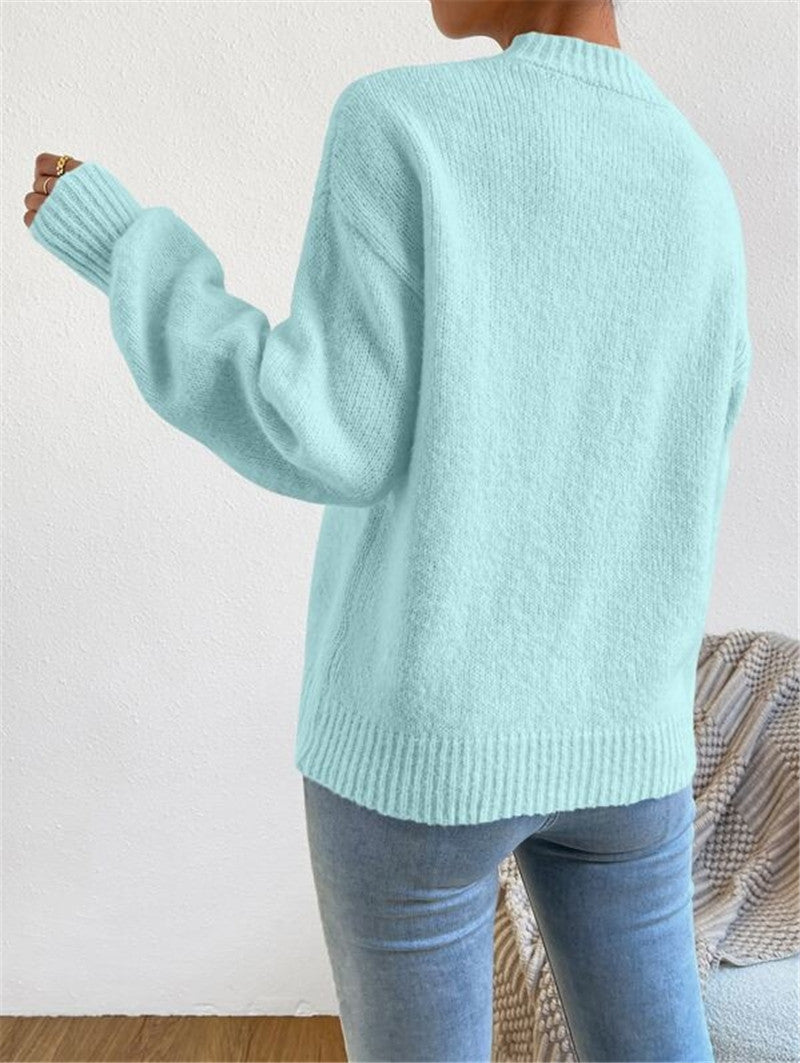 LUZ | Jersey de punto suave con cuello redondo
