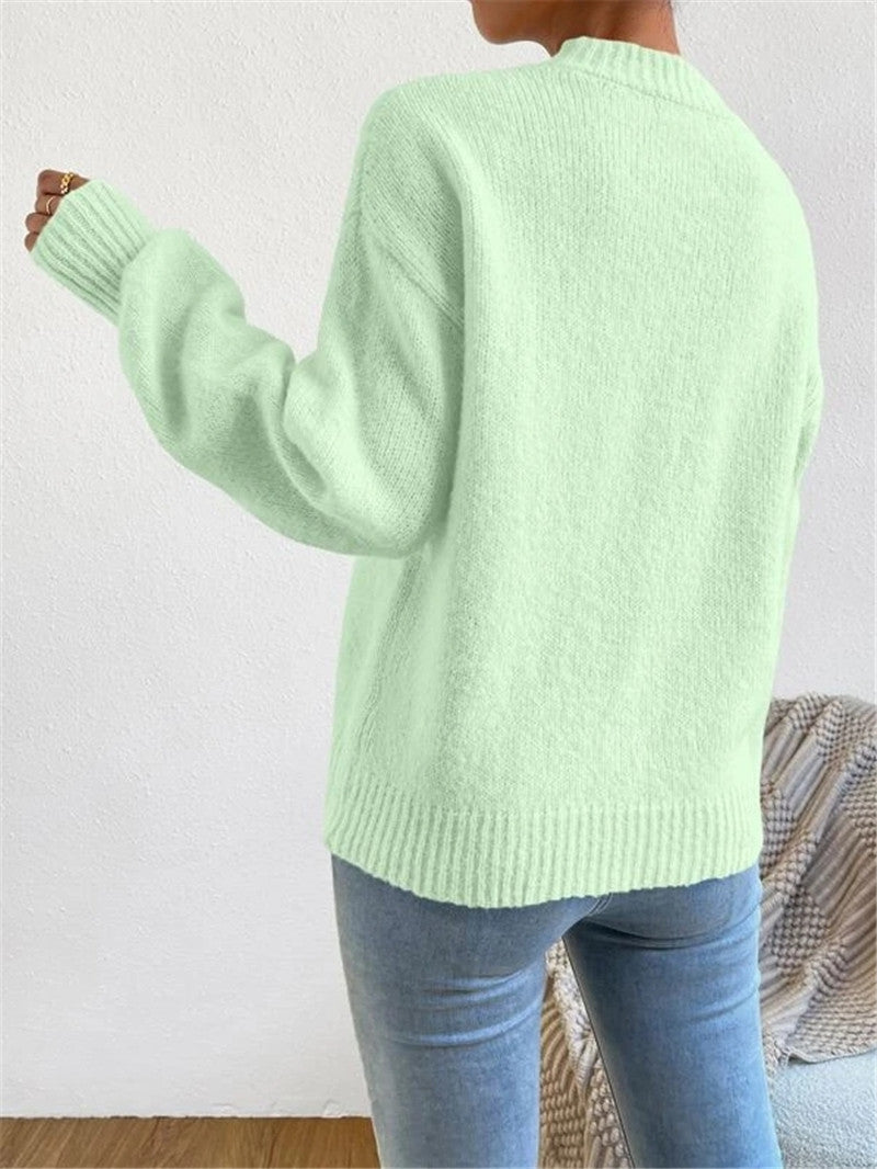 LUZ | Jersey de punto suave con cuello redondo