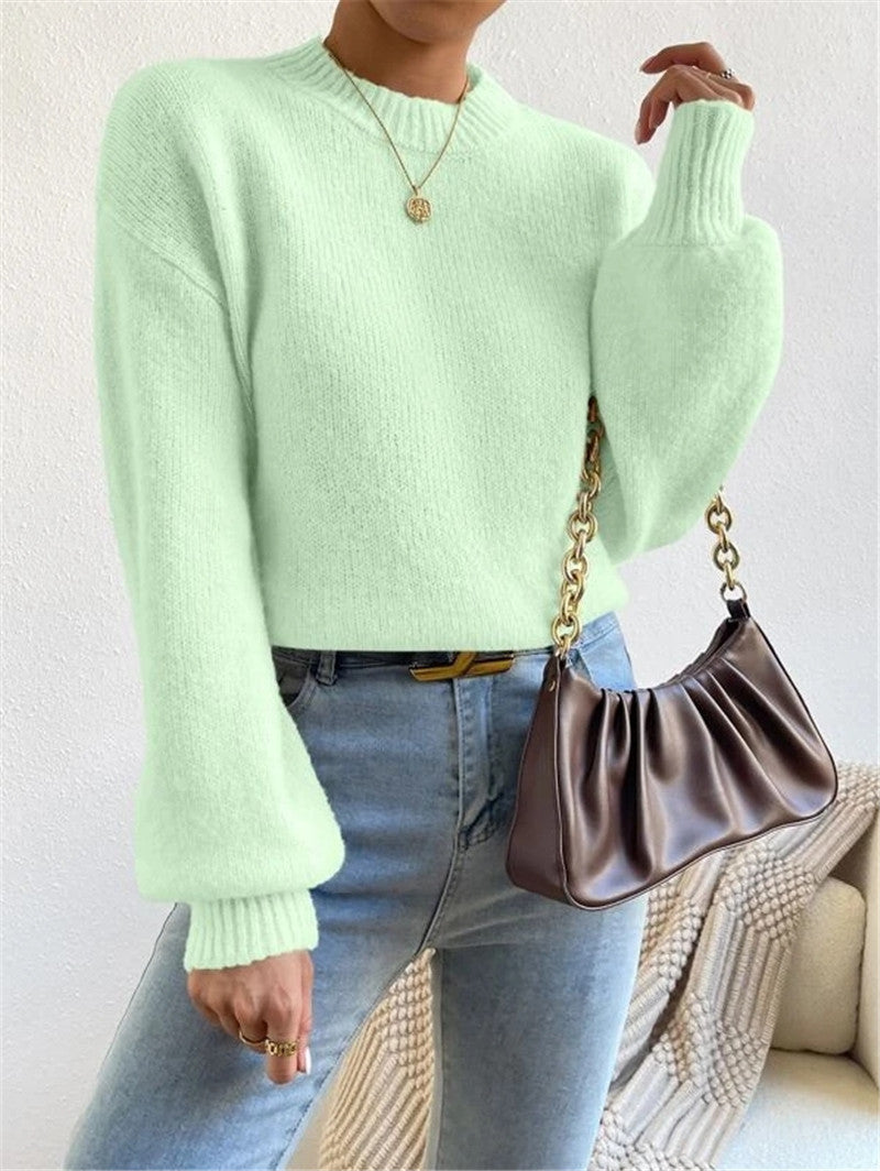 LUZ | Jersey de punto suave con cuello redondo