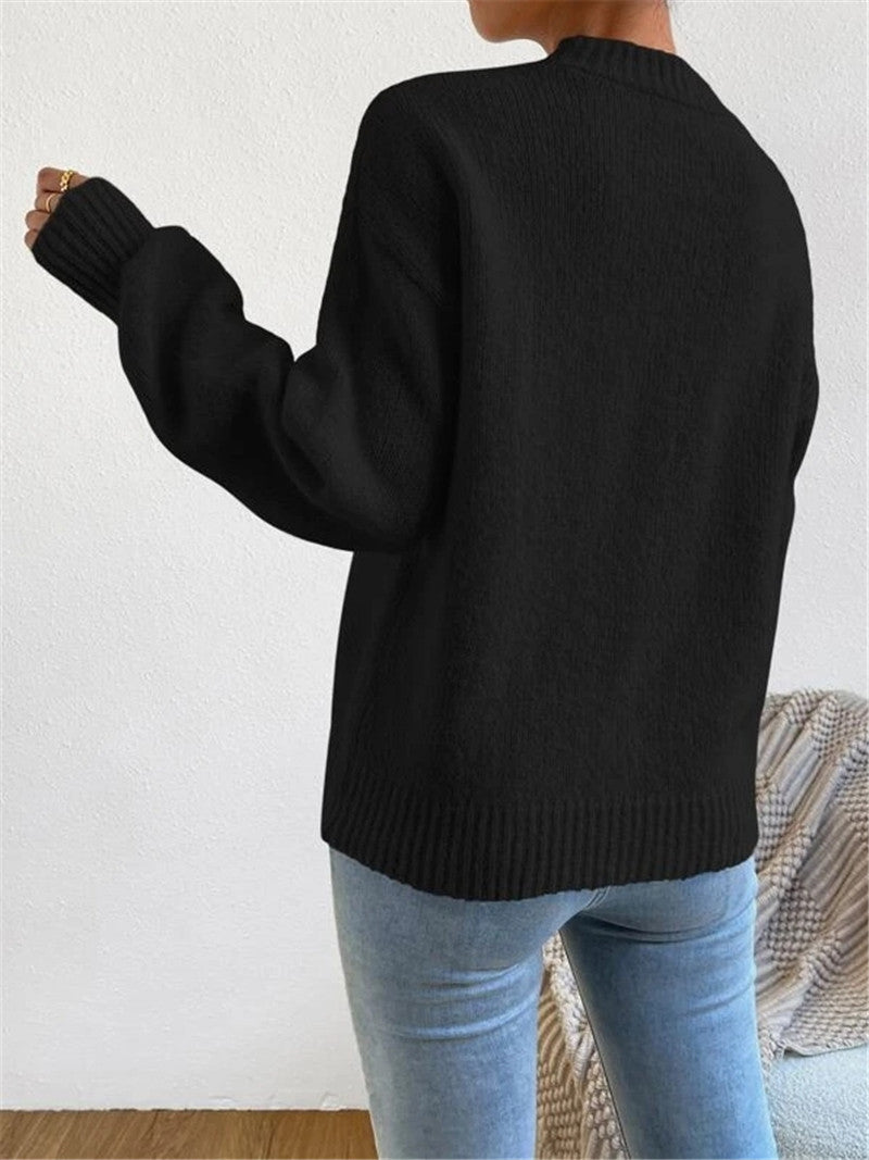 LUZ | Jersey de punto suave con cuello redondo