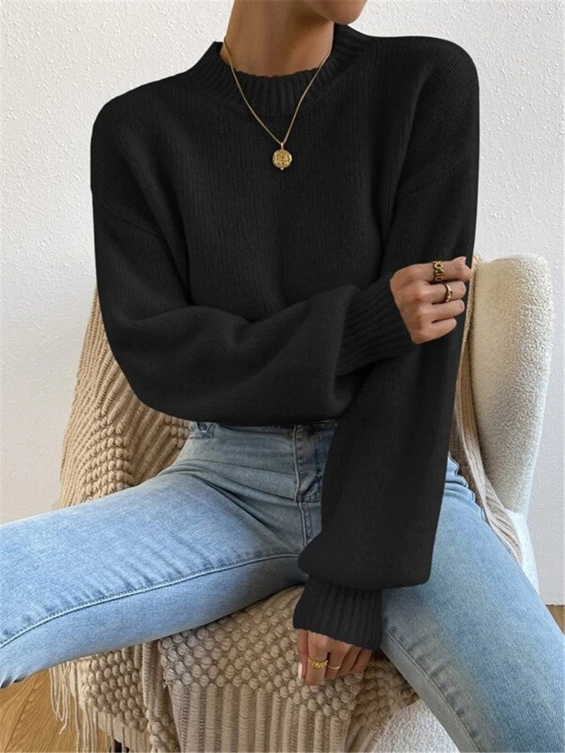 LUZ | Jersey de punto suave con cuello redondo