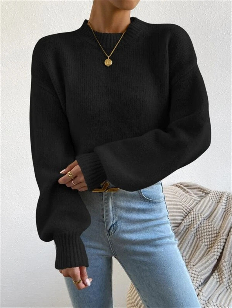 LUZ | Jersey de punto suave con cuello redondo