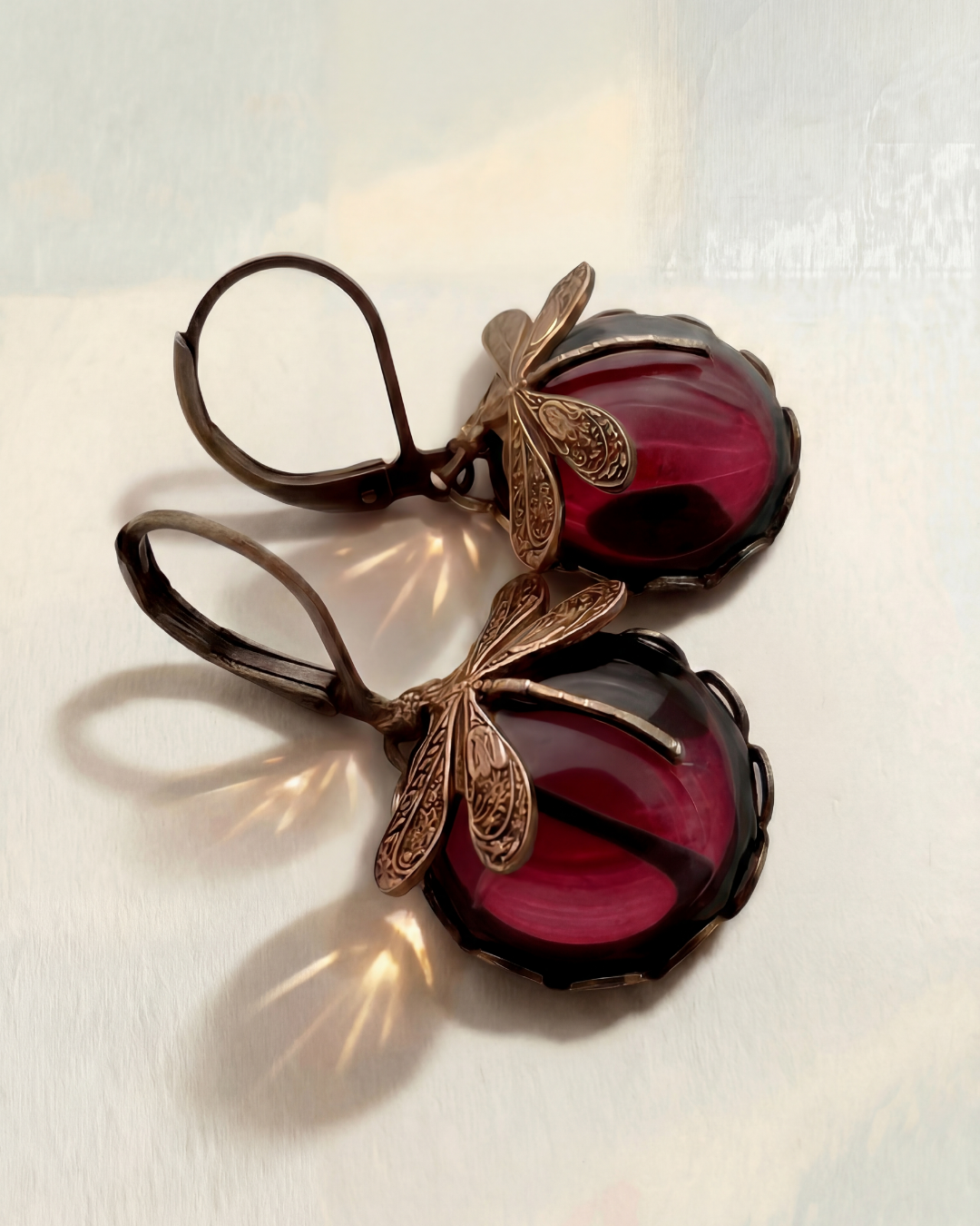 LYSARA | Pendientes Libélula Esmeralda