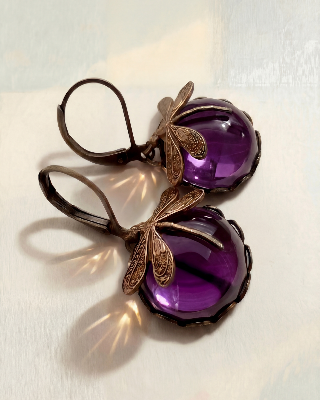 LYSARA | Pendientes Libélula Esmeralda