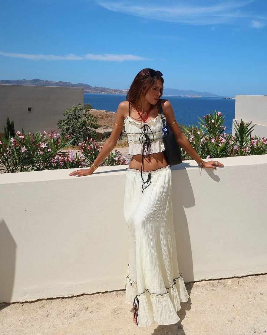 BEATRIX | Conjunto de Top y Falda Boho Elegante