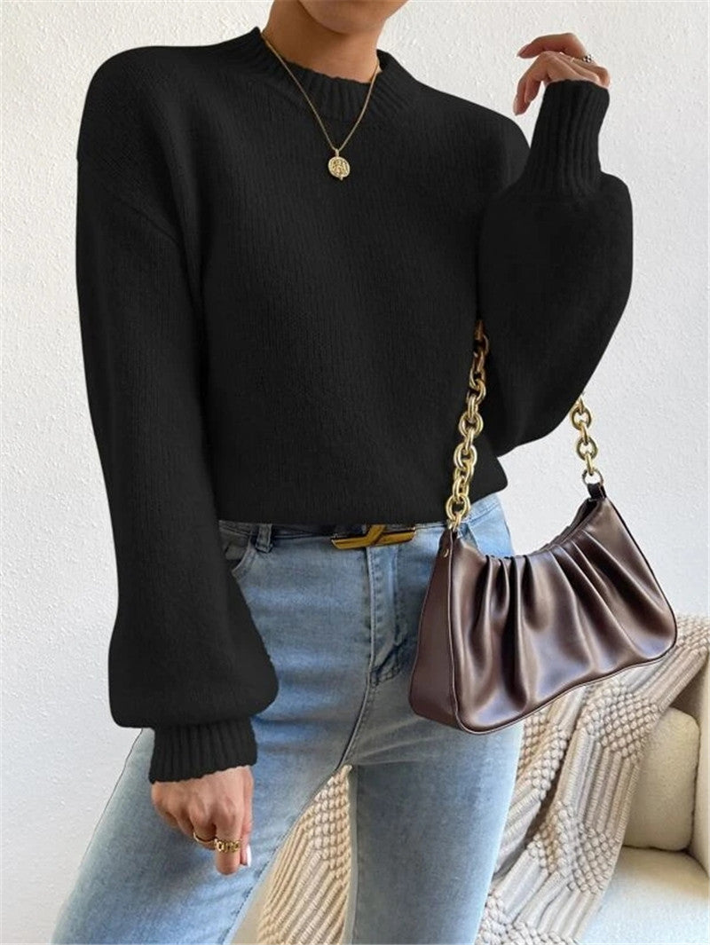 LUZ | Jersey de punto suave con cuello redondo