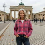 AYLU | Cárdigan de punto suave a cuadros