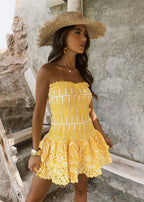 SOL | Vestido Corto Veraniego de Bordado Inglés