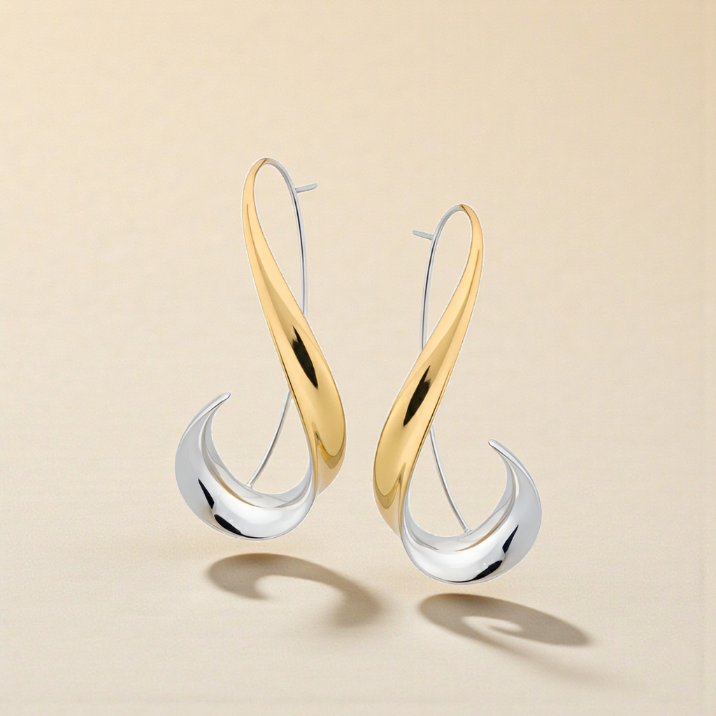 ESTELA | Pendientes bicolor elegantes y modernos