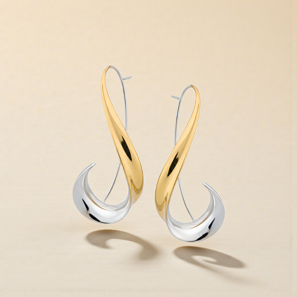 ESTELA | Pendientes bicolor elegantes y modernos