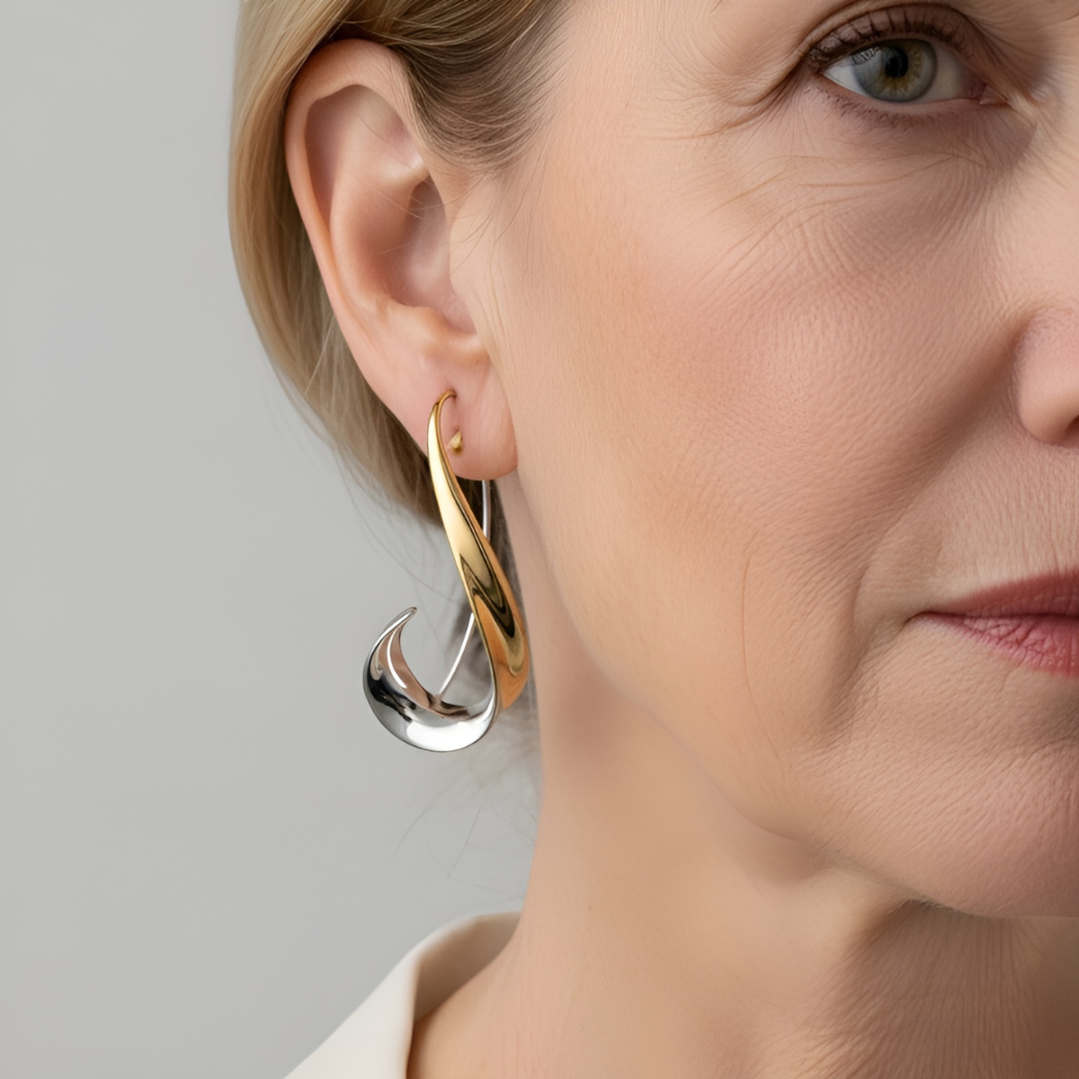ESTELA | Pendientes bicolor elegantes y modernos