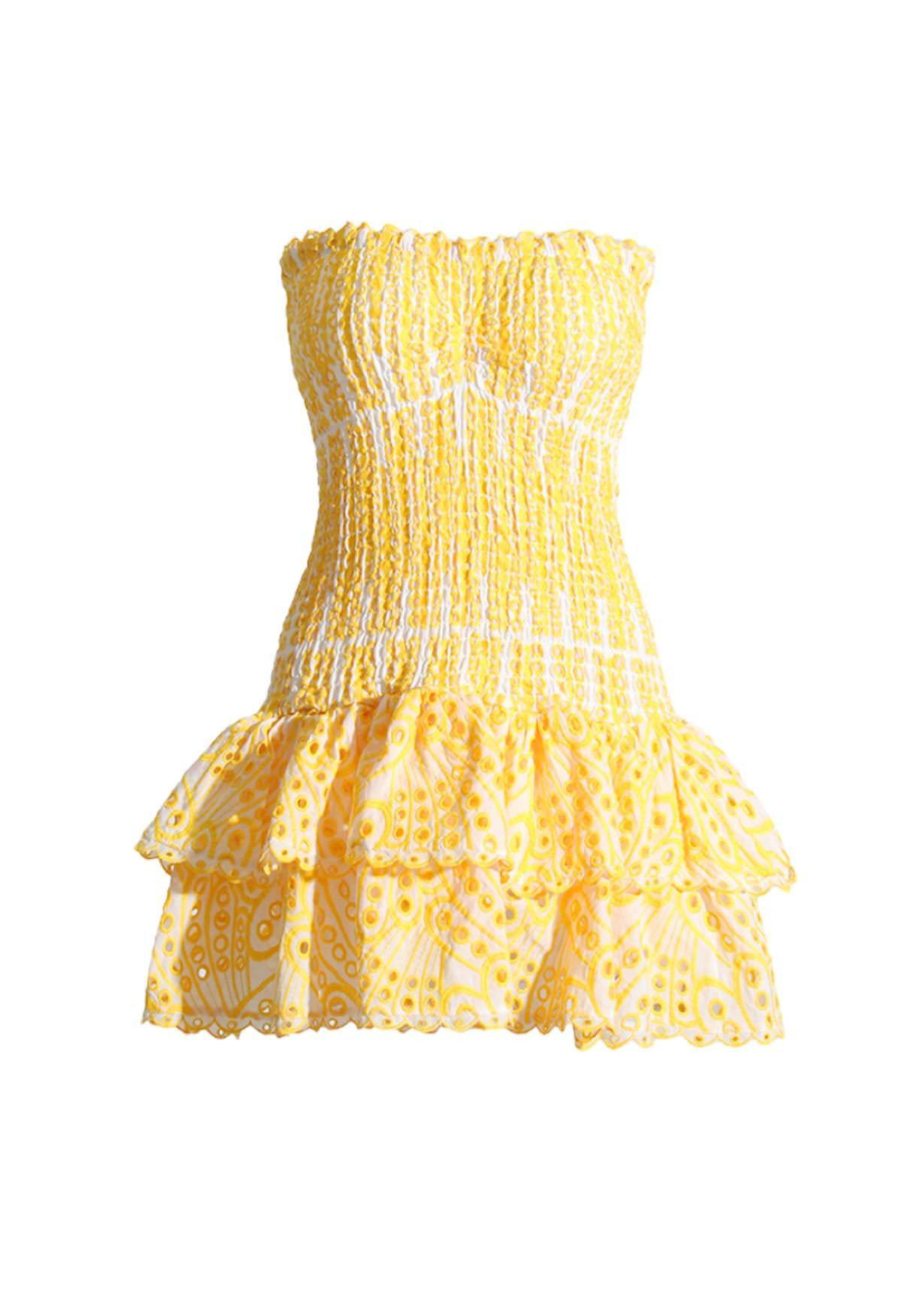SOL | Vestido Corto Veraniego de Bordado Inglés