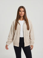 NARELIA | Chaqueta de pana con capucha y cremallera