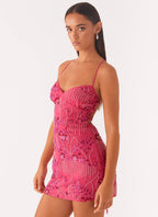 VIOLET | Vestido Mini de Fiesta con Pedrería