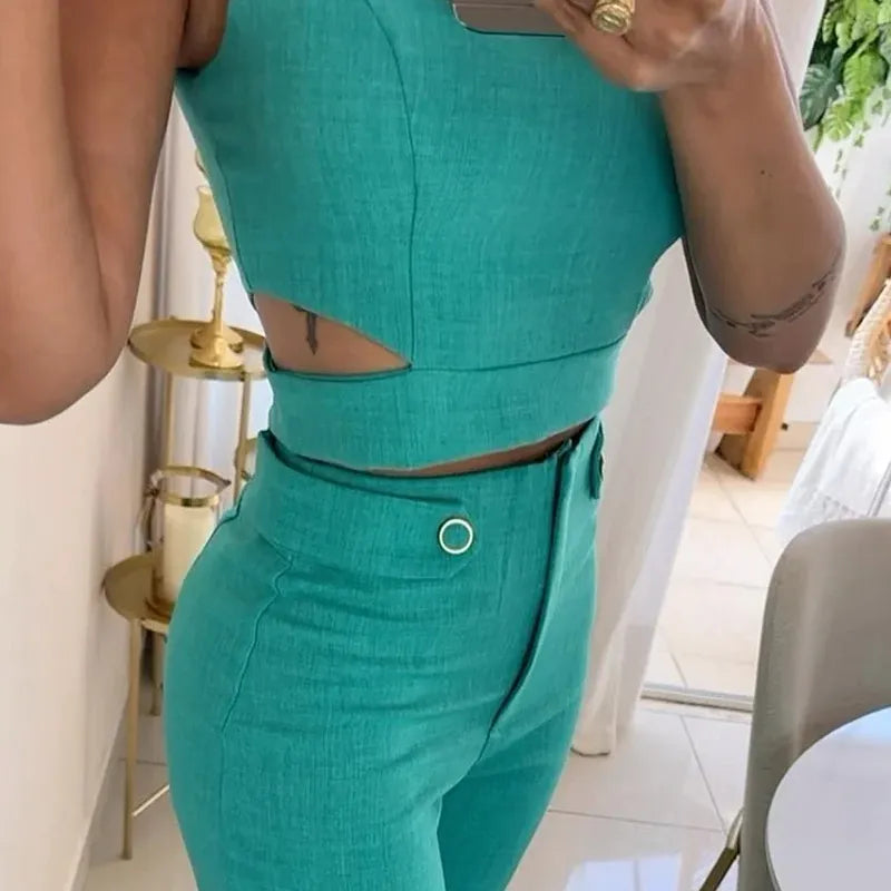VARENA | Conjunto Elegante de Top y Pantalón