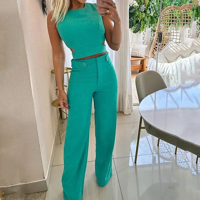 VARENA | Conjunto Elegante de Top y Pantalón