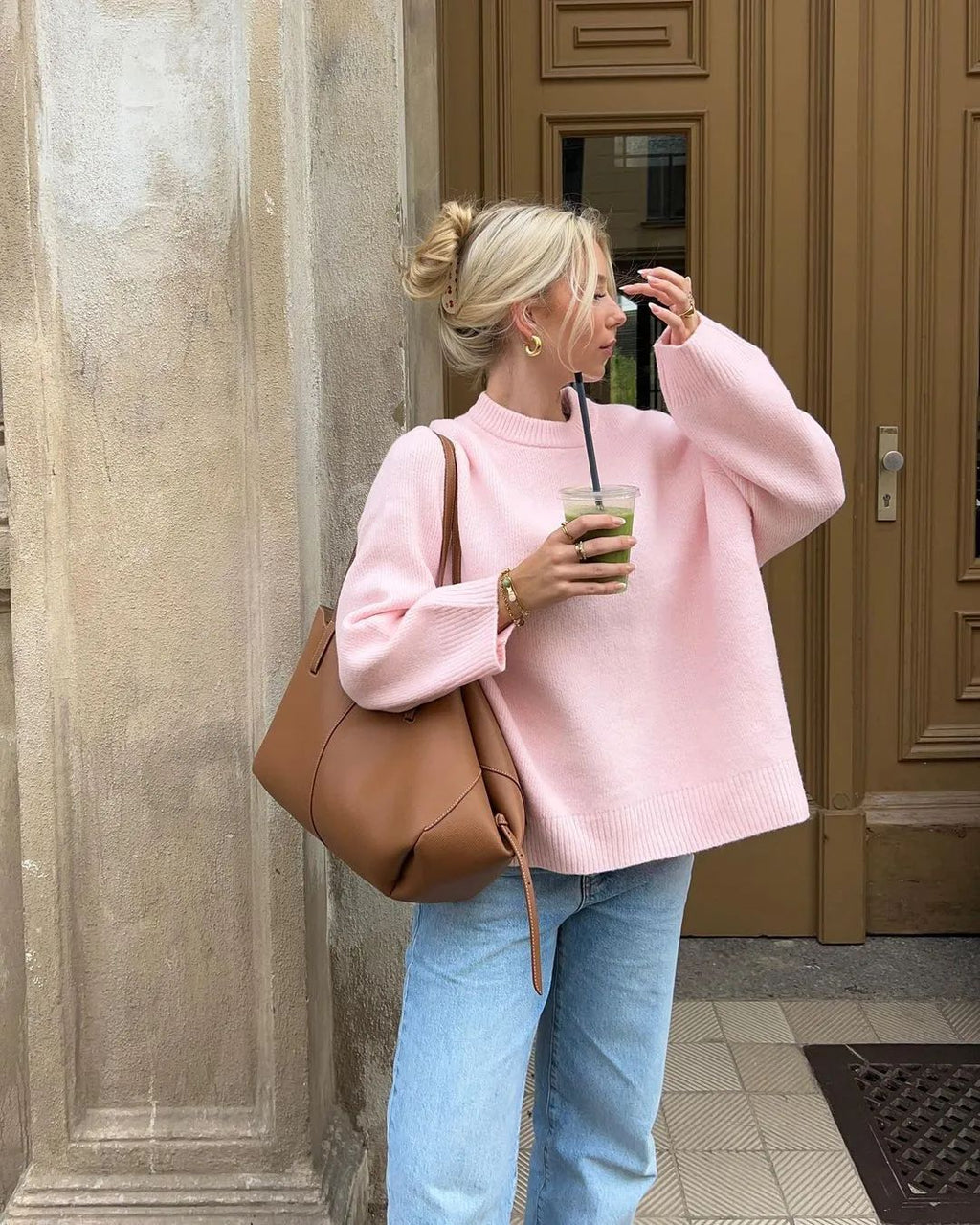 LUCIA | Jersey oversize de punto con cuello redondo