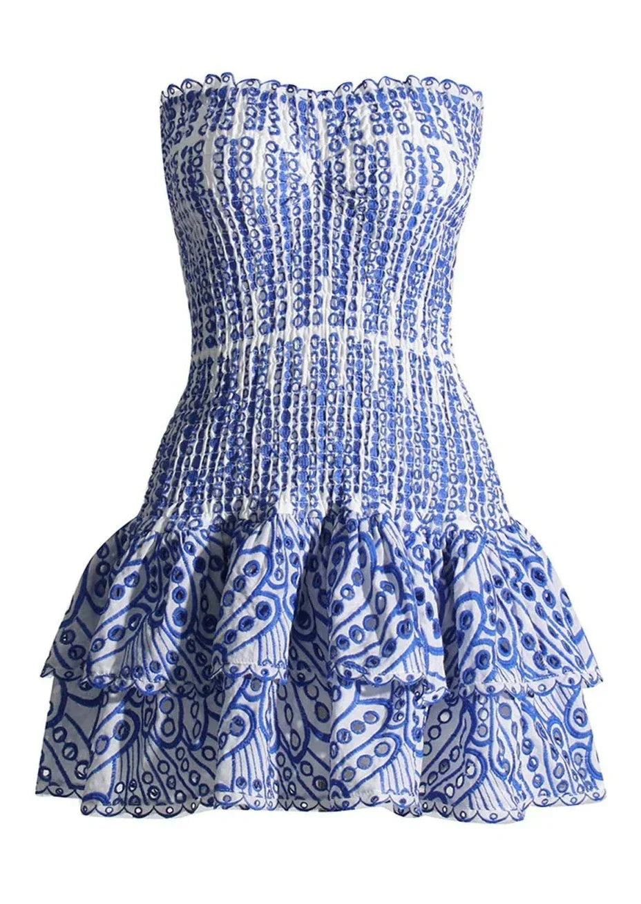 SOL | Vestido Corto Veraniego de Bordado Inglés