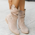CLAUDIA | Botas de Ante con Tacón Elegantes